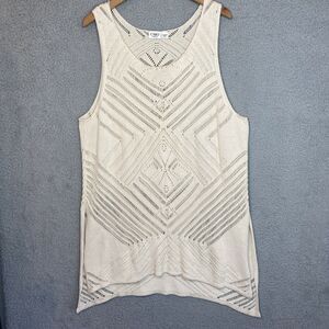 Cato Y2K Fairycore Boho Womens 2XL Open Knit Stretch Tunic Top Layering Crochet